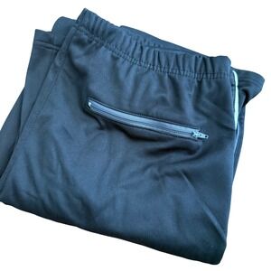 Athletech Mens Black Track Pants Elastic Waist Zip Pocket Extra Large